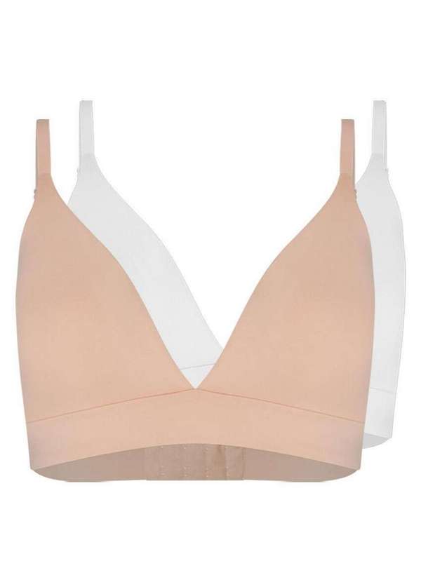 Hope - Kit com 2 Sutiãs sem Aro com Bojo Removível Hope 274840 Bege-Ballet-Branco