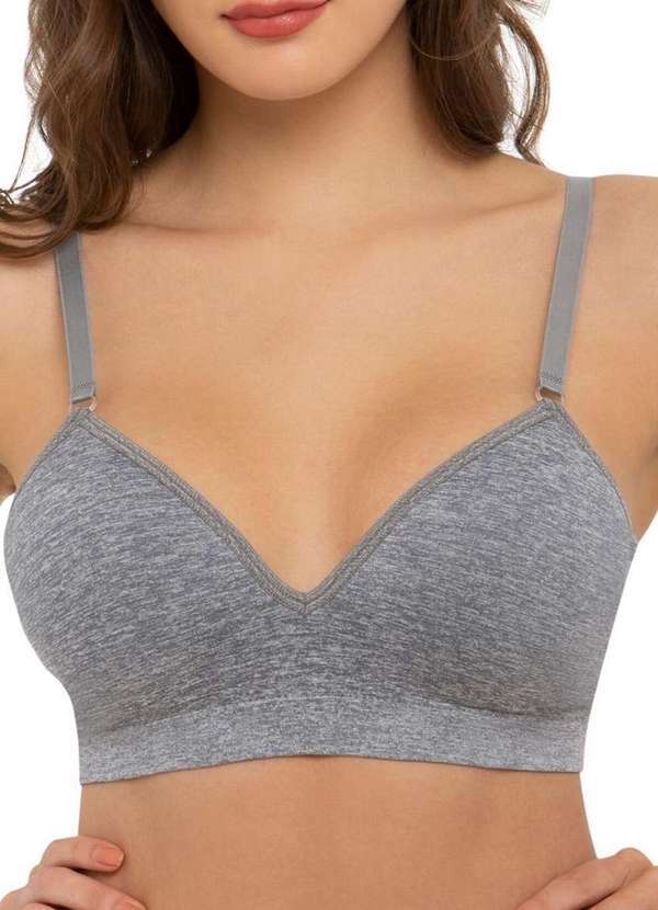 Trifil - Kit com 2 Sutiãs sem Aro com Bojo Trifil 4935 Taça B Preto-Mescla 4