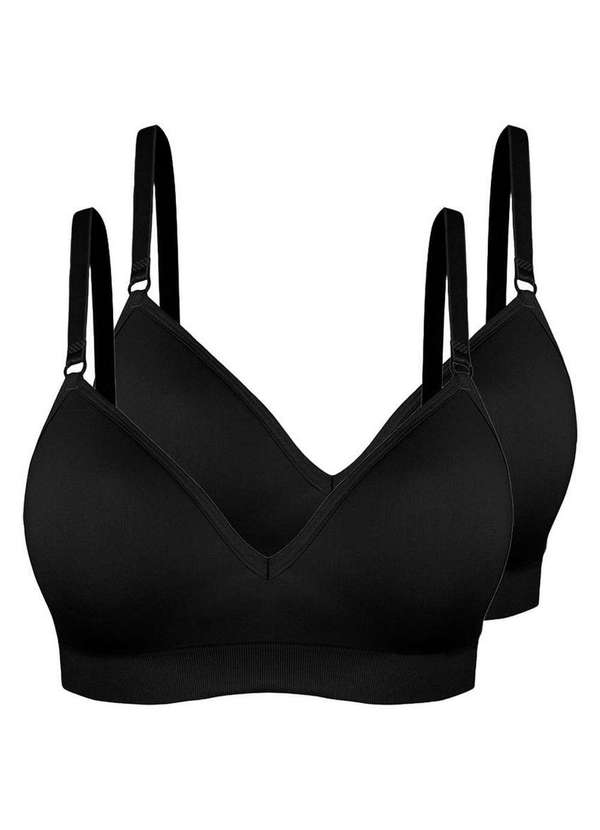 Trifil - Kit com 2 Sutiãs sem Aro com Bojo Trifil 4936 Taça B Preto