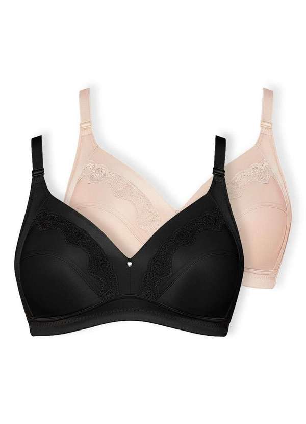 Dilady - Kit com 2 Sutiãs sem Aro e sem Bojo Dilady 12371 Preto-Chocolate