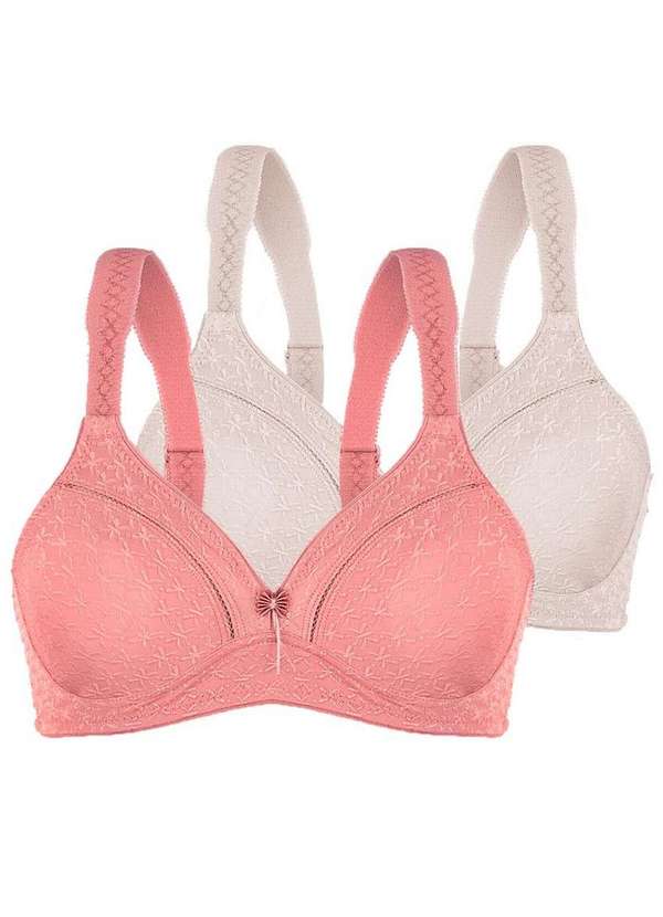 Duloren - Kit com 2 Sutiãs sem Aro e sem Bojo Duloren 111248 Taça B Argile-Rosé-Beige-Foncè
