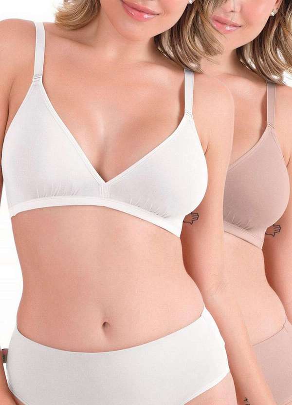 Love Secret - Kit com 2 Sutiãs sem Aro e sem Bojo Love Secret 899300 330-Branco-Chocolate 4