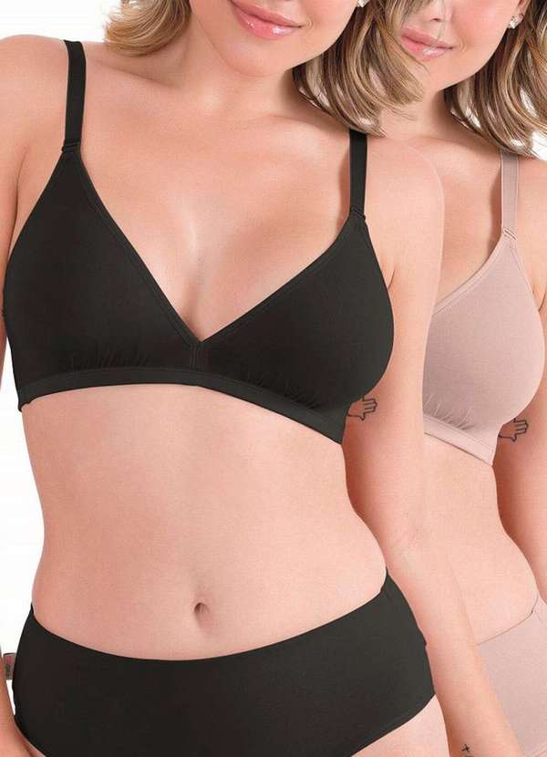 Love Secret - Kit com 2 Sutiãs sem Aro e sem Bojo Love Secret 899300 331-Preto-Chocolate 4