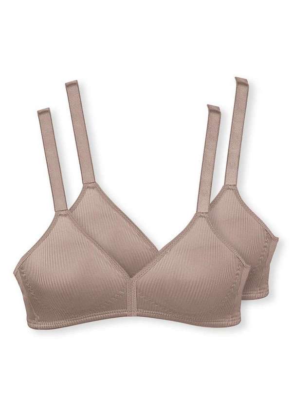 Demillus - Kit com 2 Sutiãs sem Aro e sem Bojo Moderato Demillus 61100 Bege-Rosado