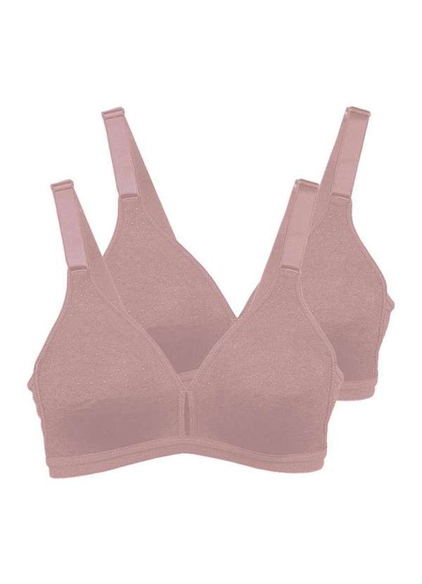 Demillus - Kit com 2 Sutiãs sem Aro e sem Bojo Olimpo Demillus 61019 Bege-Rosado