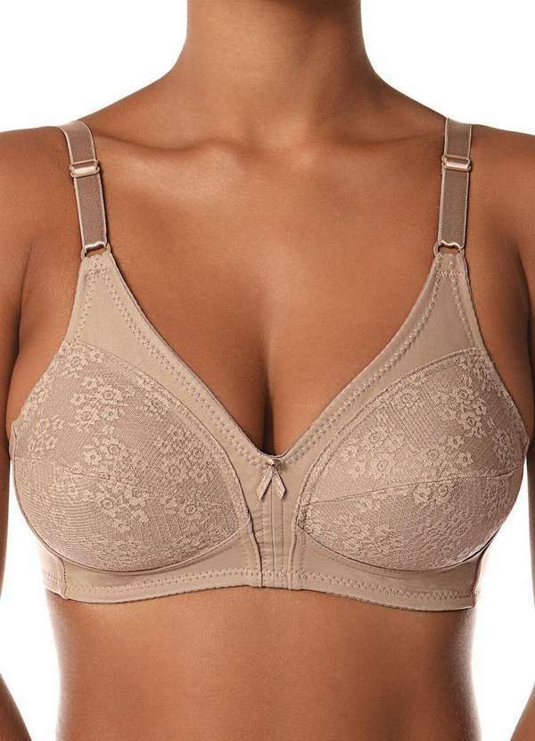 Demillus - Kit com 2 Sutiãs Sustentação Colonial Demillus 61383/78383 Taça B Bege-Rosado-Preto 2