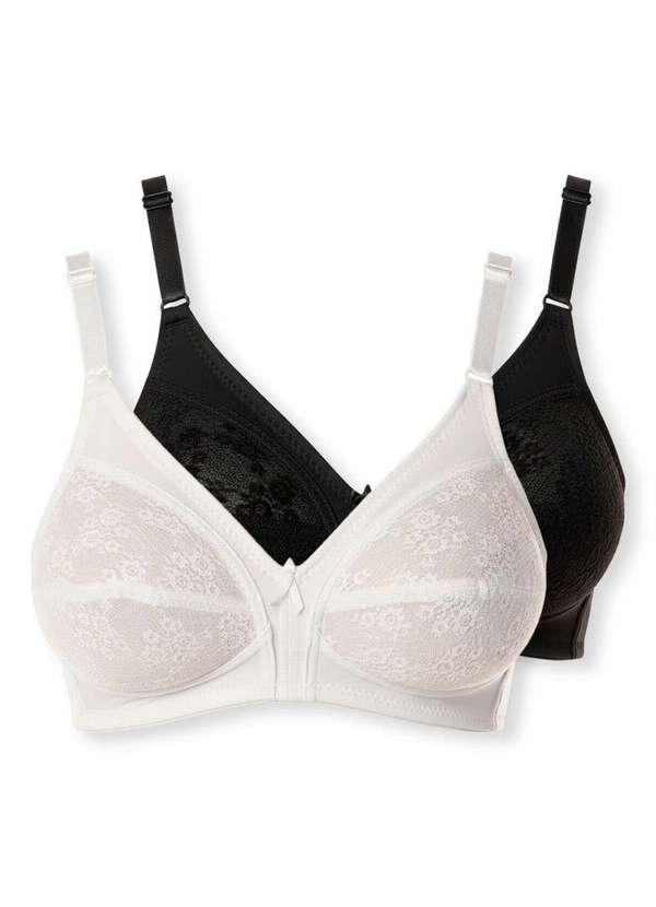 Demillus - Kit com 2 Sutiãs Sustentação Colonial Demillus 61383/78383 Taça B Branco-Preto