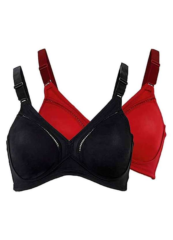 Demillus - Kit com 2 Sutiãs Sustentação Gallard Demillus 78808/78908 Taça B Preto-Carmim