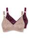 Demillus - Kit com 2 Sutiãs Sustentação Olimpo Anizete Demillus 61741 Taça B Bege-Rosado-Vinho-Barolo - variação: Bege-Rosado-Vinho-Barolo