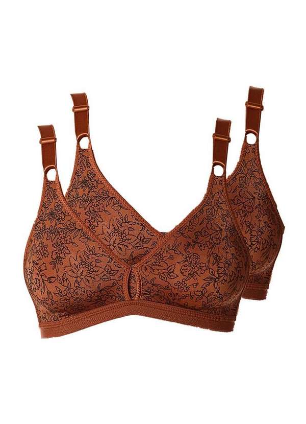 Demillus - Kit com 2 Sutiãs Sustentação Olimpo Firantela Demillus 61742 Bronze