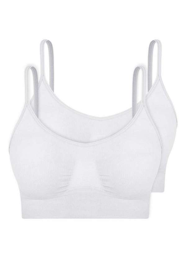 Hope - Kit com 2 Top sem Aro e sem Bojo Hope S21020 Branco