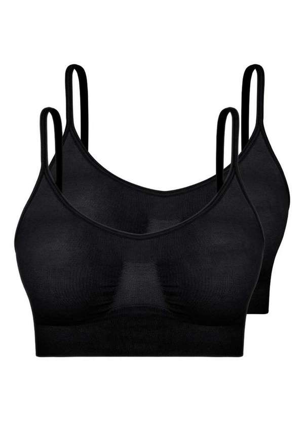 Hope - Kit com 2 Top sem Aro e sem Bojo Hope S21020 Preto