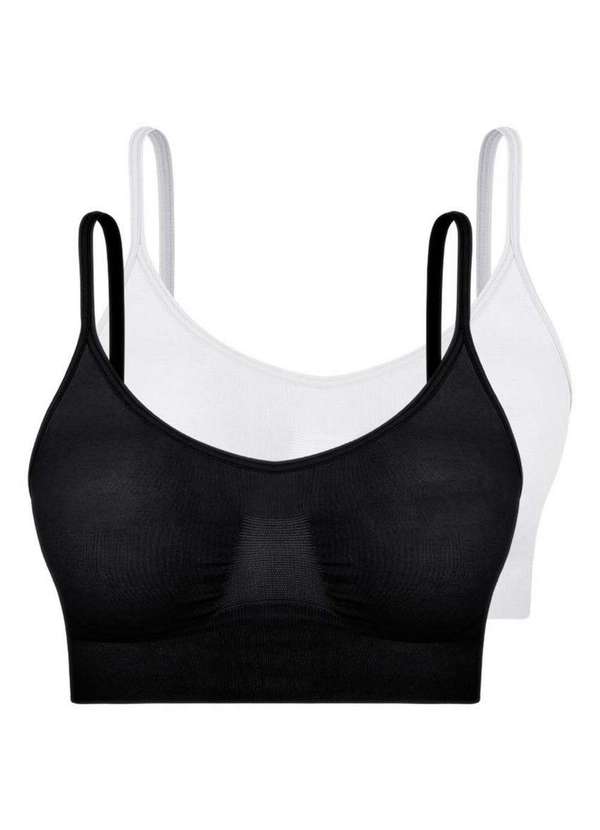 Hope - Kit com 2 Top sem Aro e sem Bojo Hope S21020 Preto-Branco