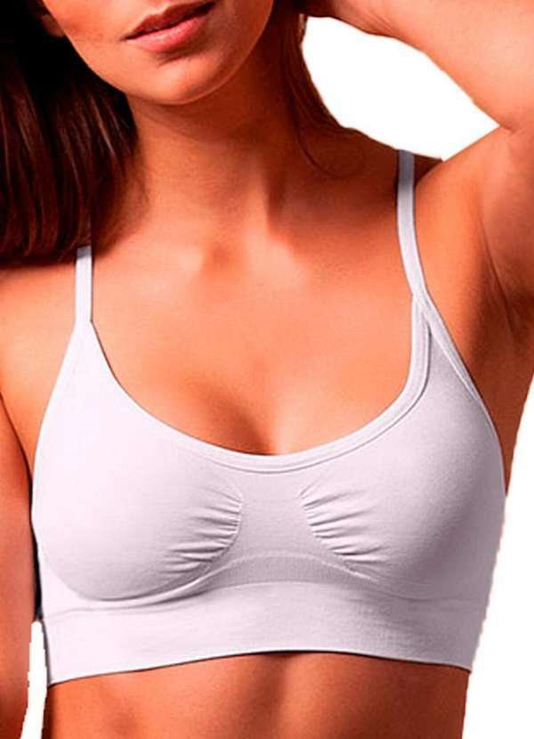 She - Kit com 2 Tops Nadador sem Aro e sem Bojo She 753.02 Branco-Rosa-Queimado 2