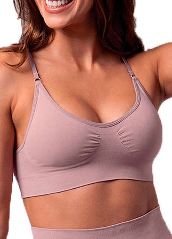 She - Kit com 2 Tops Nadador sem Aro e sem Bojo She 753.02 Branco-Rosa-Queimado 3