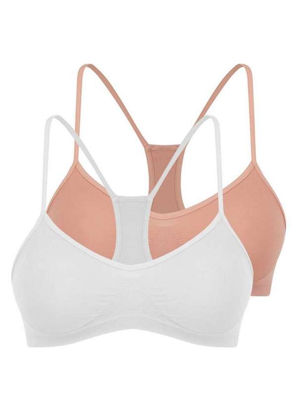 Trifil - Kit com 2 Tops Nadador sem Aro e sem Bojo Trifil 1155 Branco-Macadâmia