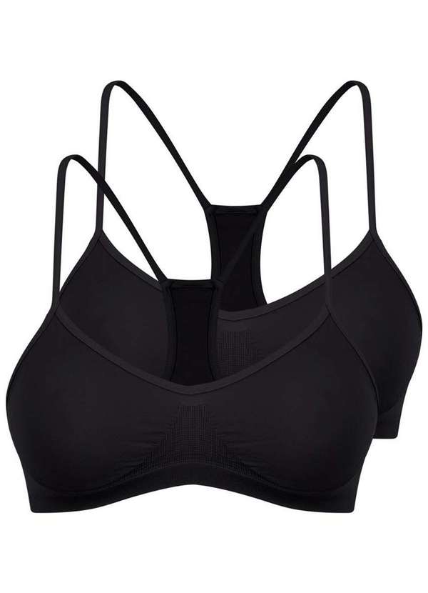 Trifil - Kit com 2 Tops Nadador sem Aro e sem Bojo Trifil 1155 Preto