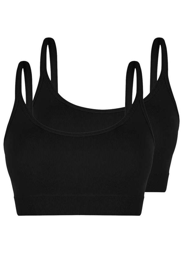 Lupo - Kit com 2 Tops sem Aro e sem Bojo Loba 41018-001 Preto