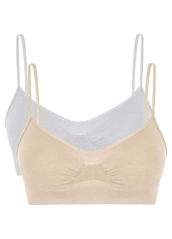 Lupo - Kit com 2 Tops sem Aro e sem Bojo Loba 41100-001 Natural-Branco