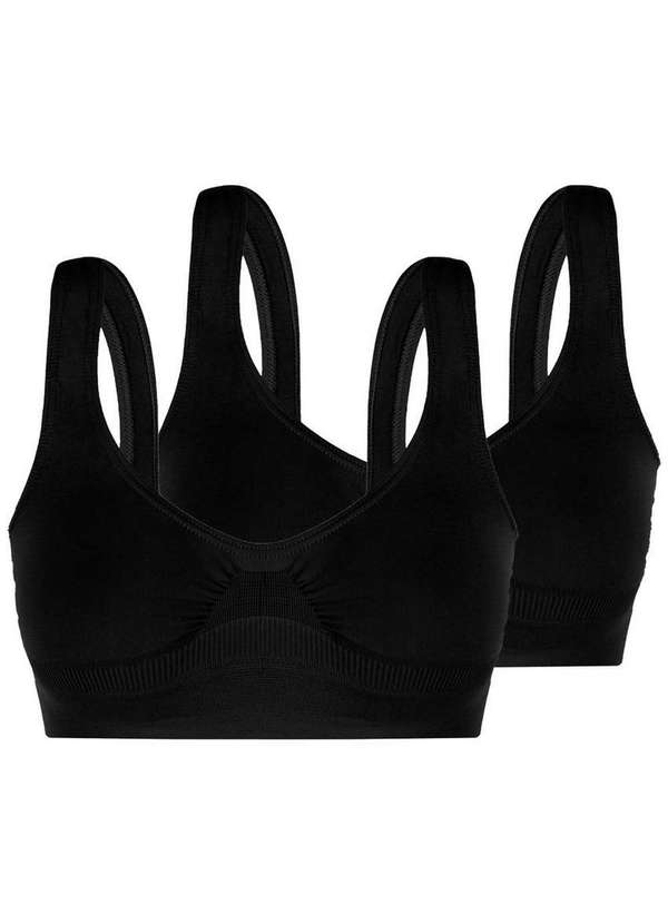 Lupo - Kit com 2 Tops sem Aro e sem Bojo Loba 41300-001 Preto