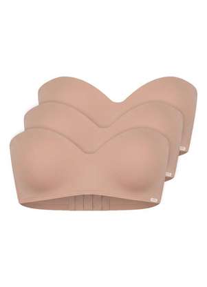 Kit com 3 Sutiã Bustiê com Aro e Bojo Hope 2083 Taça B - HOPE