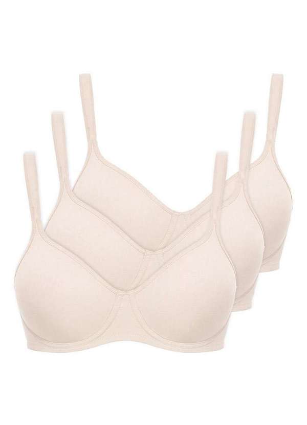 Triumph - Kit com 3 Sutiã com Aro e sem Bojo W Triumph Shape 24814 Taça B Base