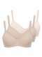 Triumph - Kit com 3 Sutiã com Aro e sem Bojo W Triumph Shape 24814 Taça B Mink-Base - variação: Mink-Base