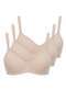 Triumph - Kit com 3 Sutiã com Aro e sem Bojo W Triumph Shape 24814 Taça B Mink-Base - variação: Mink
