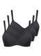 Triumph - Kit com 3 Sutiã com Aro e sem Bojo W Triumph Shape 24814 Taça B Mink-Base - variação: Preto
