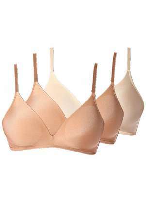 Demillus - Kit com 3 Sutiã sem Aro com Bojo Paraíso Demillus 63476 Bege-Rosado-Pérola 0