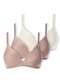 Demillus - Kit com 3 Sutiã sem Aro com Bojo Paraíso Demillus 63476 Bege-Rosado - variação: Bege-Rosado-Pérola
