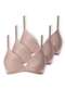 Demillus - Kit com 3 Sutiã sem Aro com Bojo Paraíso Demillus 63476 Bege-Rosado - variação: Bege-Rosado