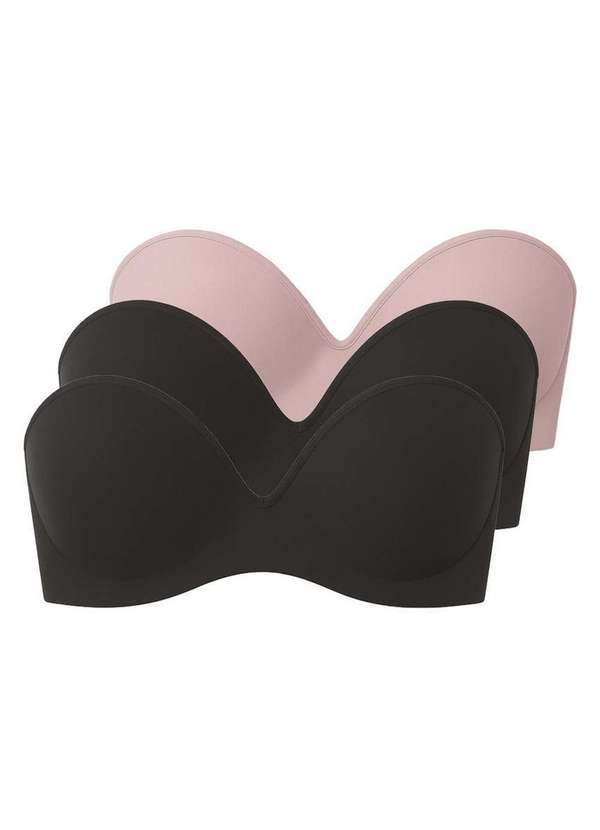 Liz - Kit com 3 Sutiãs Bustiê com Aro e Bojo Liz 51803 Taça B Preto-Blush