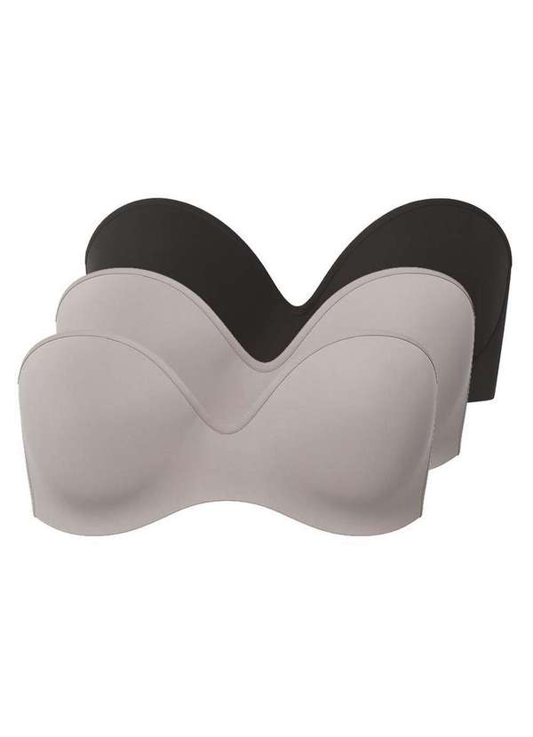 Liz - Kit com 3 Sutiãs Bustiê com Aro e Bojo Liz 51803 Taça B Sepia-Preto