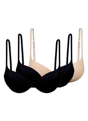 Kit com 3 Sutiãs com Aro e Bojo Push Up Hope 2384 Taça B - HOPE