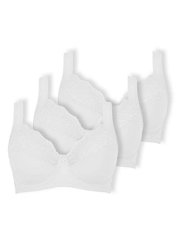 Dilady - Kit com 3 Sutiãs com Aro e sem Bojo Dilady 123410 Branco