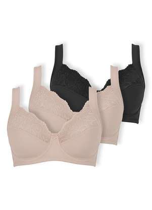 Kit com 3 Sutiãs com Aro e sem Bojo Dilady 123410 - DILADY