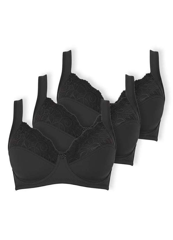 Dilady - Kit com 3 Sutiãs com Aro e sem Bojo Dilady 123410 Preto