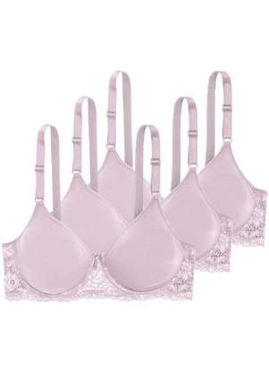 Kit com 3 Sutiãs com Aro e sem Bojo Triumph Brigitte 24785 Taça B - TRIUMPH