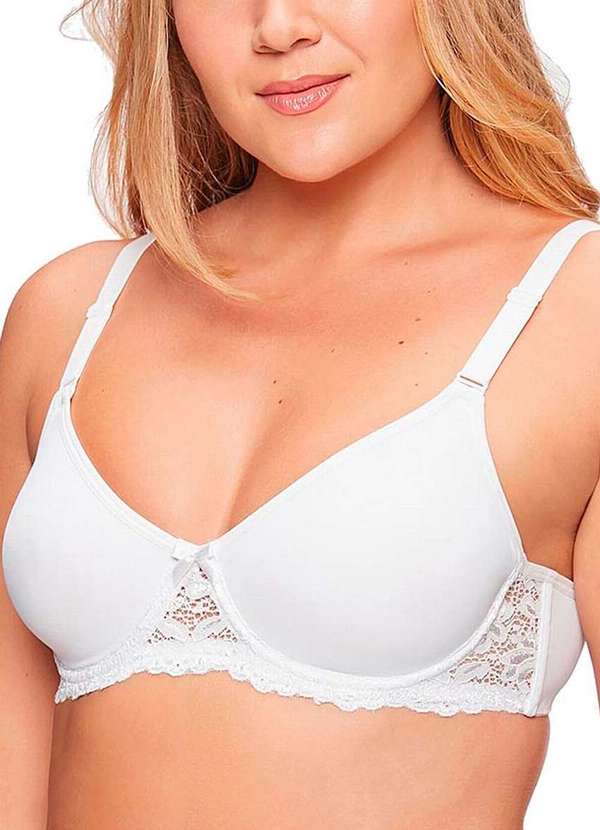 Triumph - Kit com 3 Sutiãs com Aro e sem Bojo Triumph Brigitte 24785 Taça B Branco 3