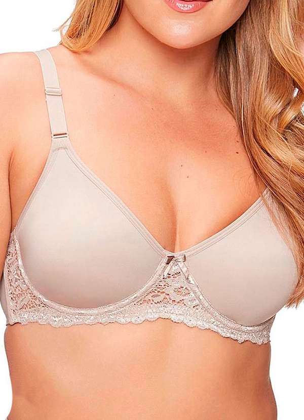 Triumph - Kit com 3 Sutiãs com Aro e sem Bojo Triumph Brigitte 24785 Taça B Mink-Branco 2