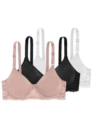 Kit com 3 Sutiãs com Aro e sem Bojo Triumph Brigitte 24785 Taça B - TRIUMPH