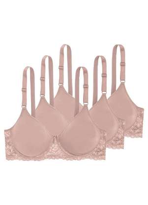 Kit com 3 Sutiãs com Aro e sem Bojo Triumph Brigitte 24785 Taça B - TRIUMPH