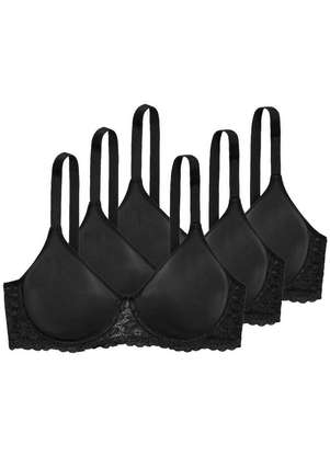 Kit com 3 Sutiãs com Aro e sem Bojo Triumph Brigitte 24785 Taça B - TRIUMPH