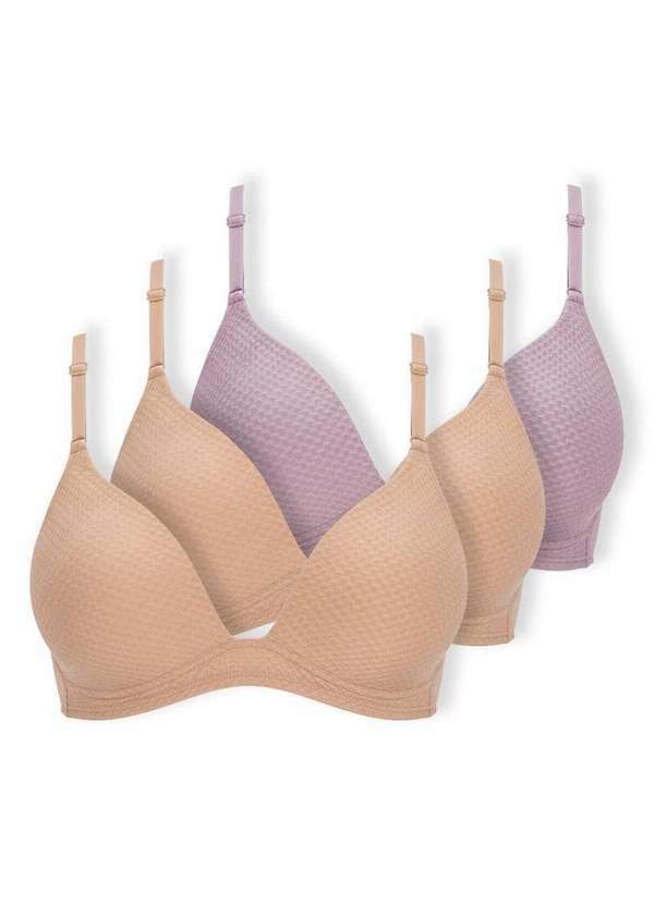 Dilady - Kit com 3 Sutiãs sem Aro com Bojo Dilady 203101 Chocolate-Rosa-Retro