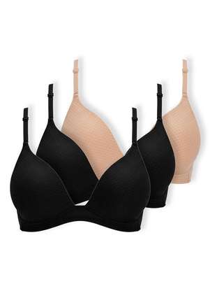 Kit com 3 Sutiãs sem Aro com Bojo Dilady 203101 - DILADY