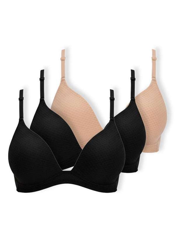 Dilady - Kit com 3 Sutiãs sem Aro com Bojo Dilady 203101 Preto-Chocolate