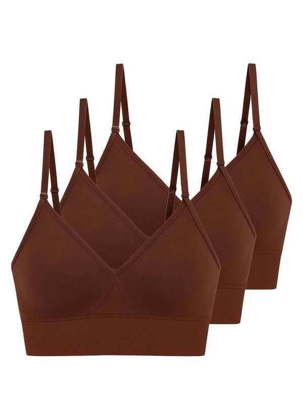 Liz - Kit com 3 Sutiãs sem Aro com Bojo Liz 51302 Brunette