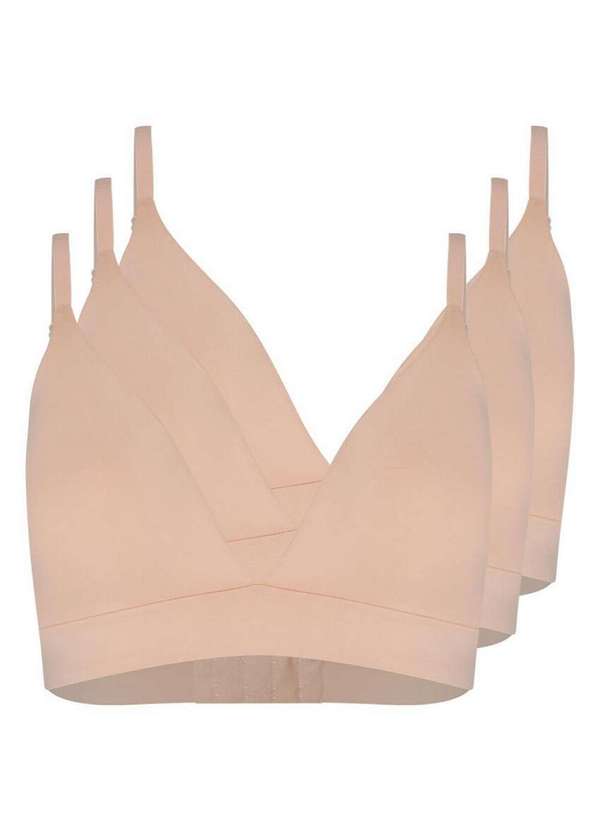 Hope - Kit com 3 Sutiãs sem Aro com Bojo Removível Hope 274840 Bege-Ballet