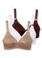 Demillus - Kit com 3 Sutiãs sem Aro e sem Bojo Demillus 61196/61096 Taça B Bege-Rosado-Branco-Vinho-Barolo - variação: Bege-Rosado-Branco-Vinho-Barolo